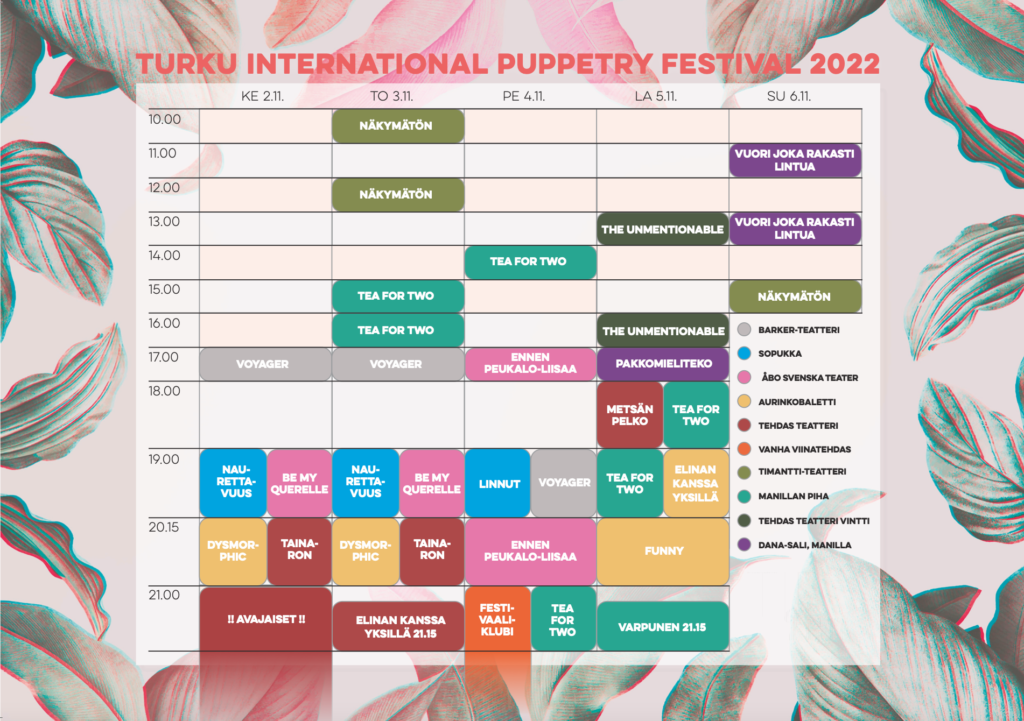 TIP-Fest 2022 estysten aikataulu